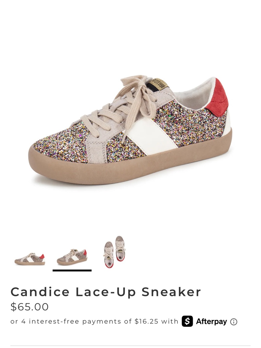 Yellow Box Candice Multicolor Glitter Low-Top Sneaker with Red Heel